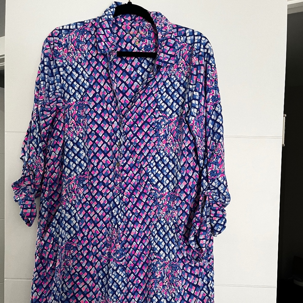 Lilly Pulitzer Lillith Tunic Dress In Royal Purple Size M